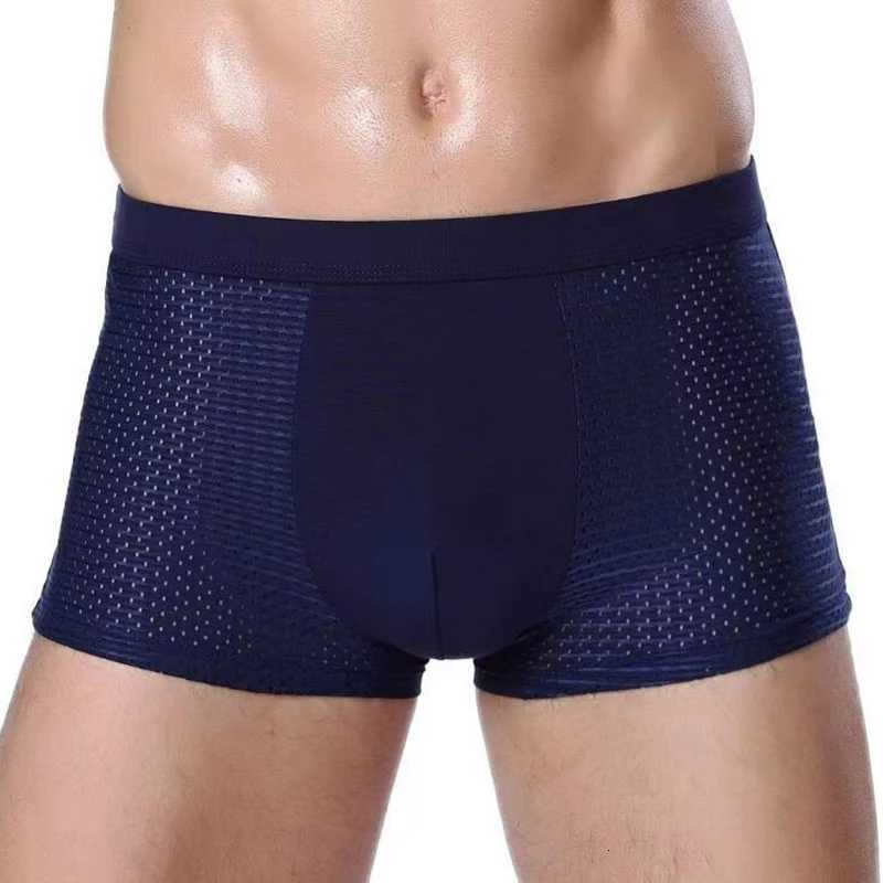 4pcs Solid Color Mens Boxer Shorts Ice Silk Underwear Breathable Underpants Sexy Slim Panties Men Mesh Thin Style Mens Underwear W250819