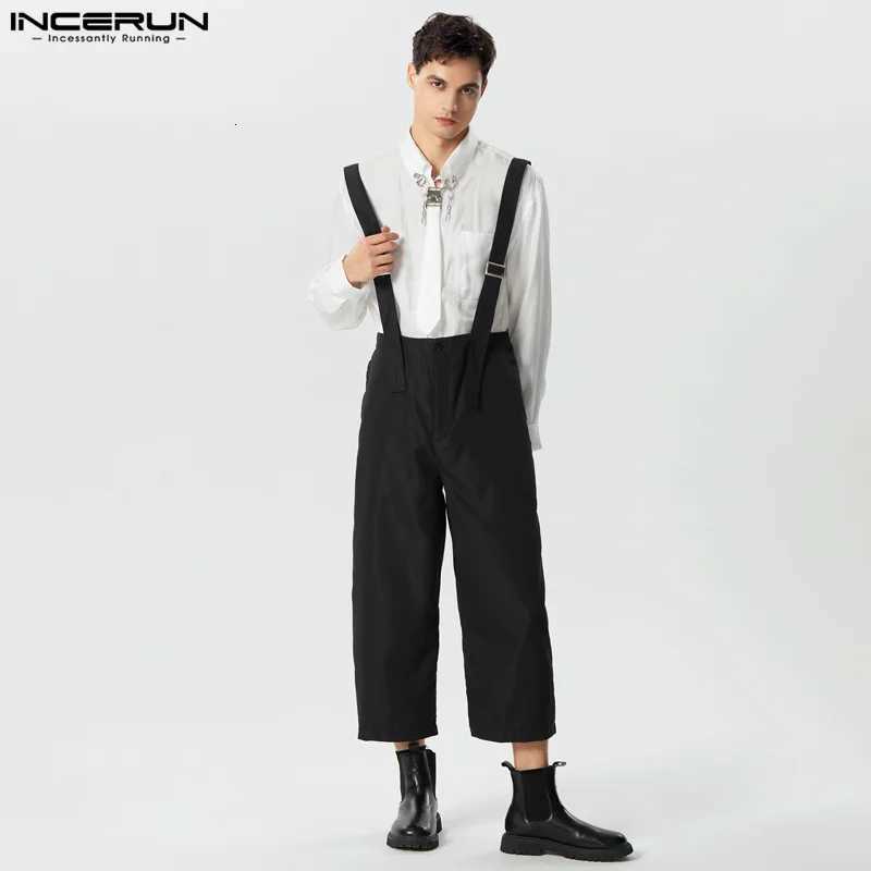 Men Jumpsuits Solid Color High Waist Pants Loose Casual Men Suspender Rompers Streetwear 2025 Fashion Straps Overalls W250819