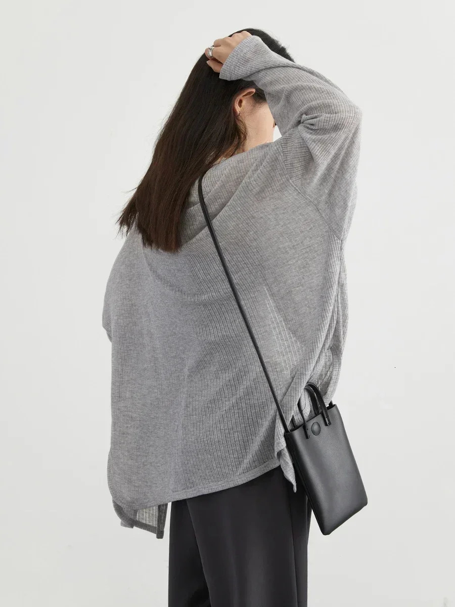 CHIC VEN Womens Cardigan Vneck Long Sleeved Female Shirt Jumpers Sun Protection Woman Top Spring Summer 250819