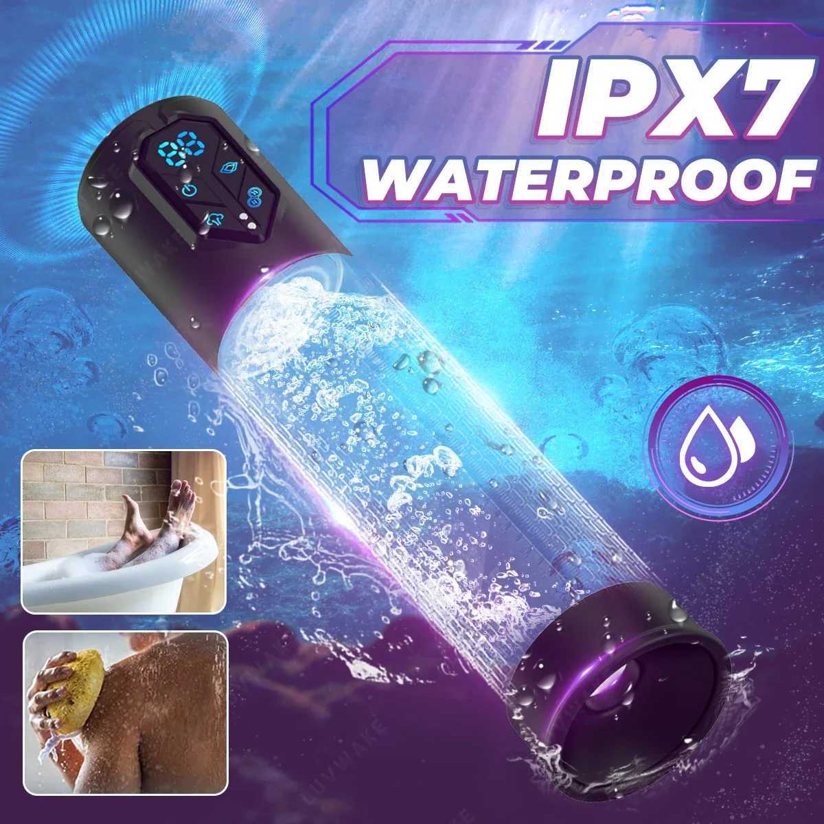 IPX7 Waterproof Electric Pump Penis Erection Enlargement Automatic Vacuum Pump for Men 4 Suction Masturbation Sex Toy for Men XJ250819