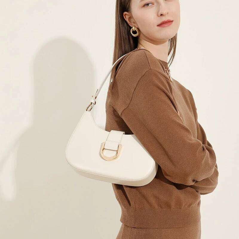 Genuine Leather Niche Design Underarm Shoulder Bags For Women Trend Fashion Crossbody Purses Saddle Ladies Handbags