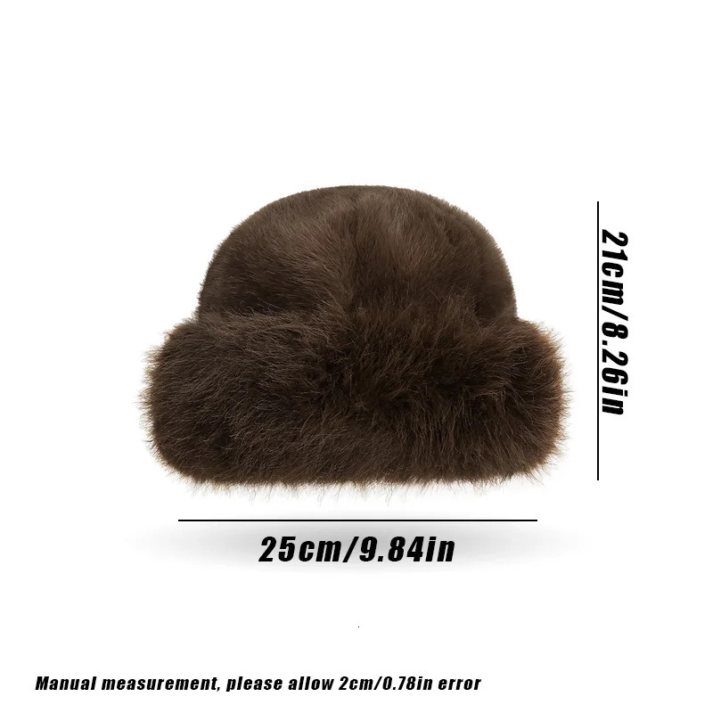 Solid Color Bucket Hat Thick Coldproof Faux Fur Basin Hats Soft Plush Fisherman Cap For Women Autumn Winter 250819