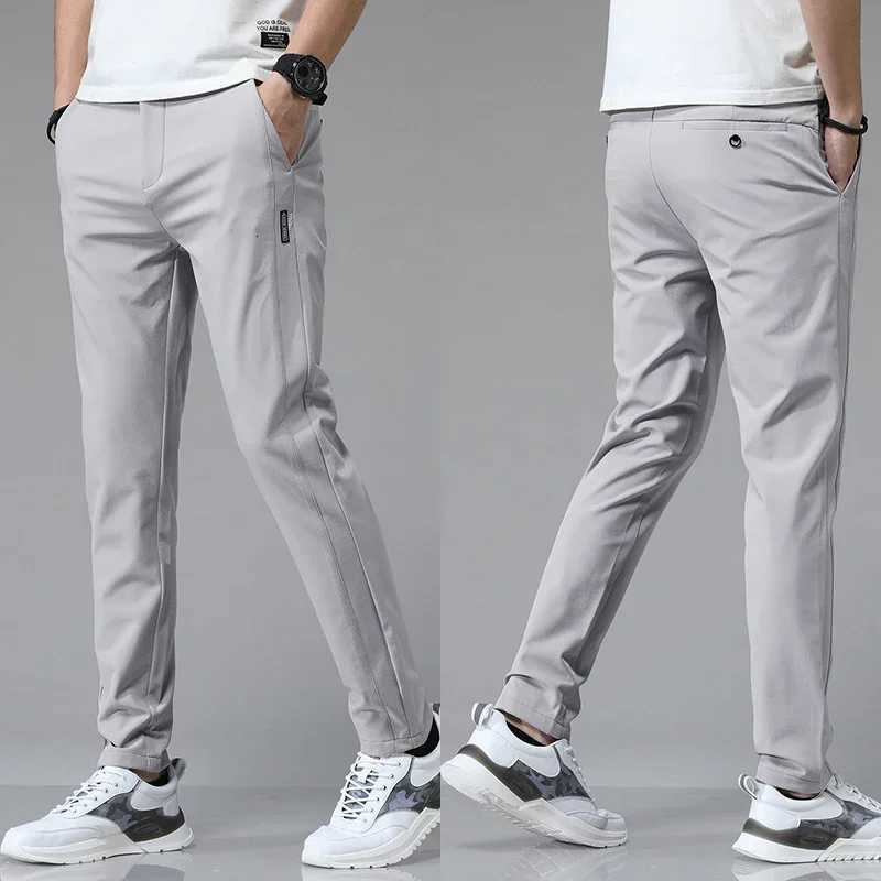 2024 Spring Summer Ultra-thin Mens Stretch Slim Straight Casual Pants High Quality Fashion Breathable Golf Sports Trousers W250819
