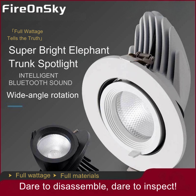 led, adjustable ceiling spotlight, 360-degree rotation, telescopic, high color rendering, clothing store elephant trunk light, embedded