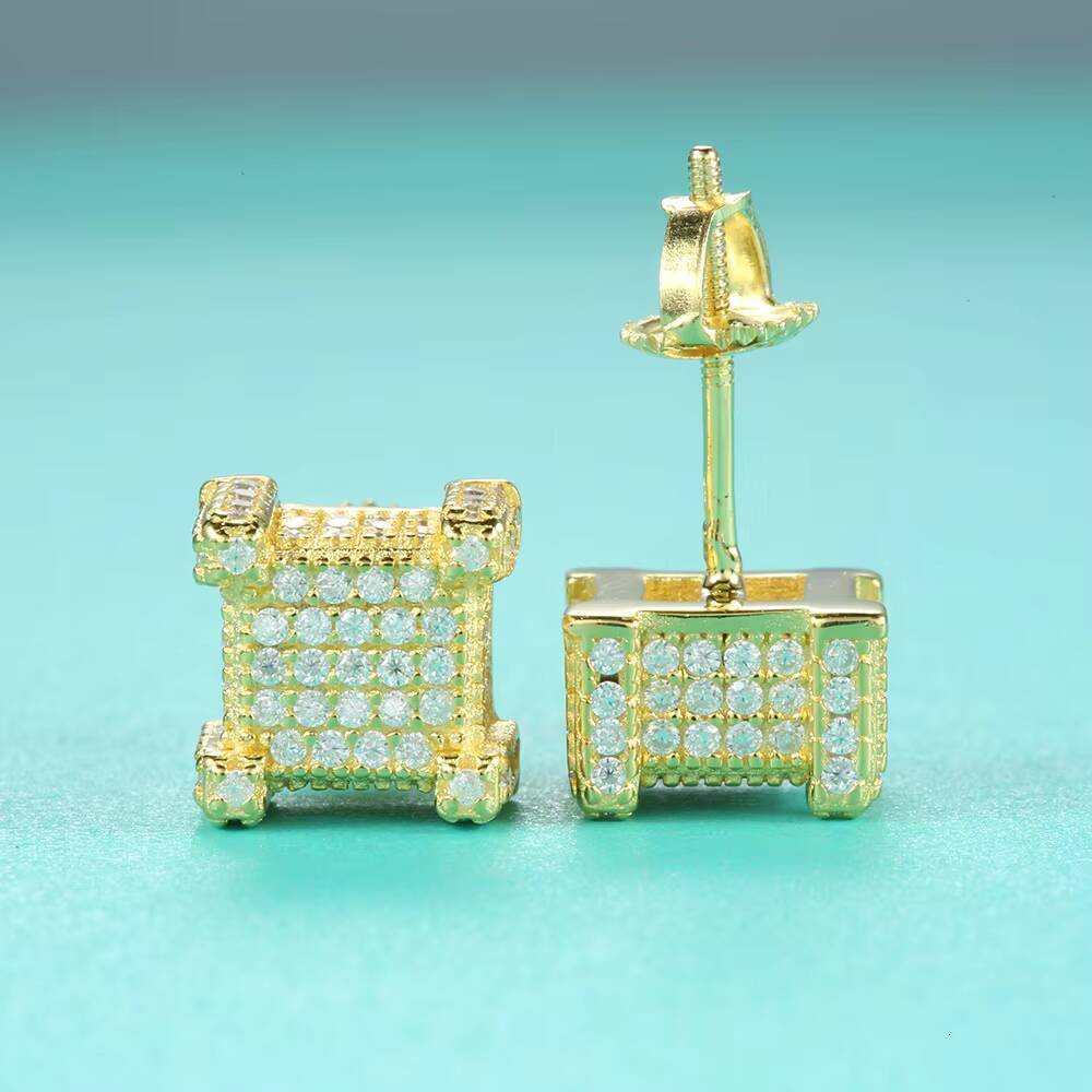 Factory Price VVS Diamond Earring 925 Sterling Silver Hip Hop Earrings for Men Women Pass Tester VVS Moissanite Stud Earrings