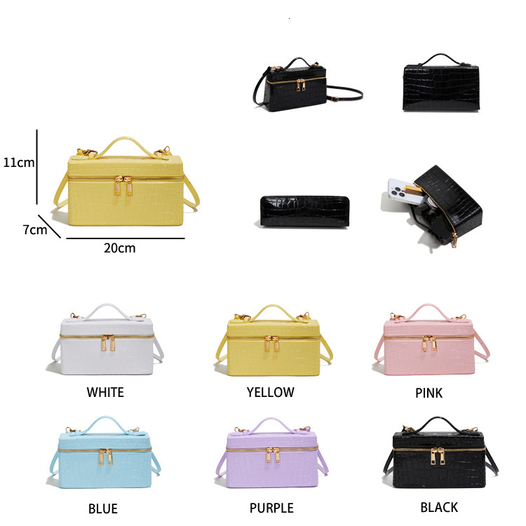 Free shipping designer High-End Handbag Small Bag for Women 2025 New Autumn Winter Crocodile Pattern Box Bag Fashion Versatile Commuter Bag Small Squa