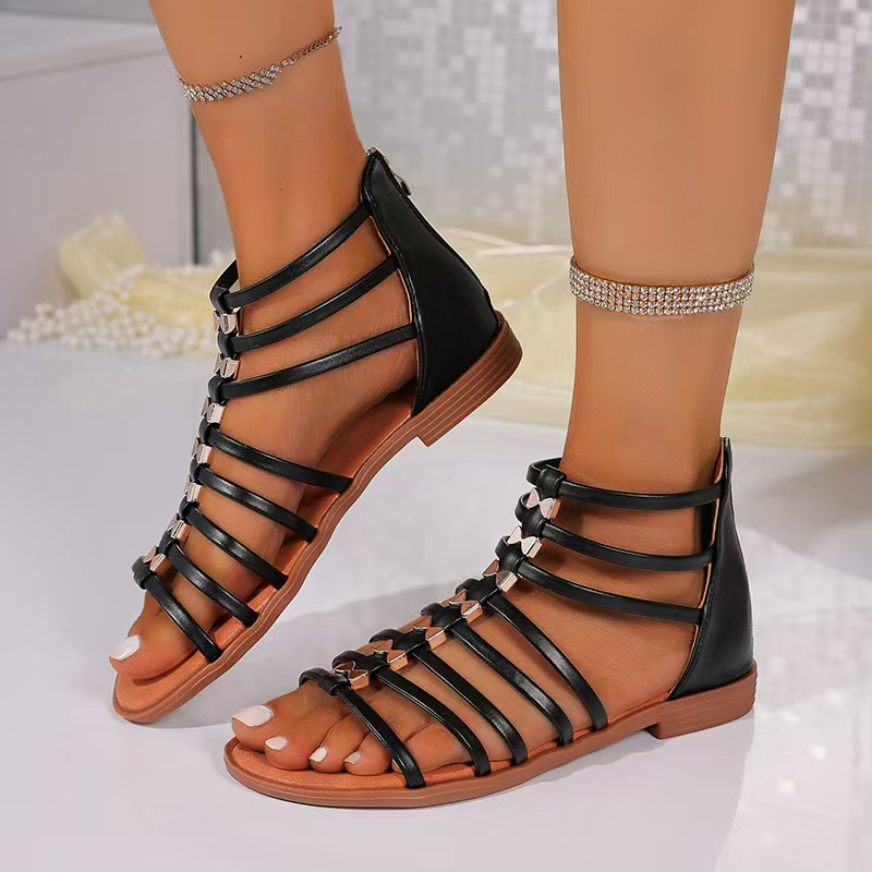 Designer slippers Women Sandals Women's Summer Breathable Increase Thick Bottoming Hollow Buckle Shoes Flat Hollow out slides Comfortable sandals