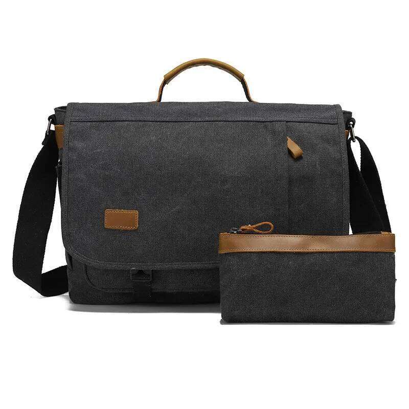 Canvas Shoulder Messenger Men Business Laptop Bag For Book Laptop Backpack