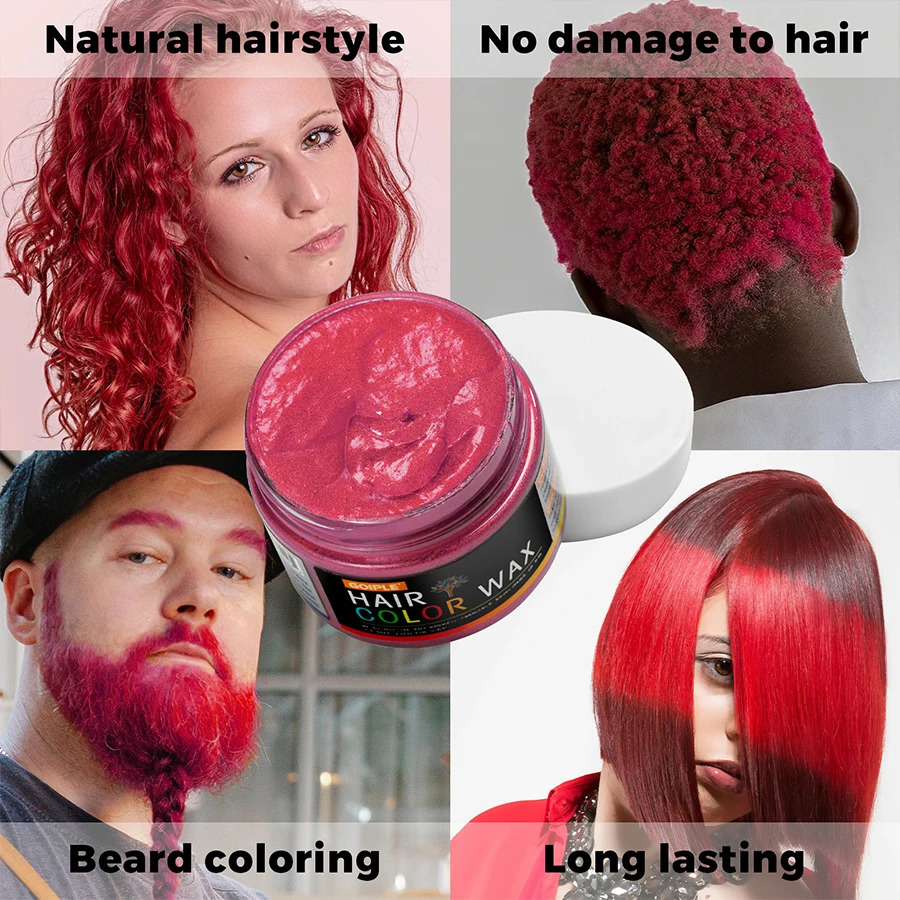 GOIPLE DIY Hairs Dyed Mud Hair Colour Wax Easy To Wash Long Lasting Dye for Eyebrow Beards Coloring Temporary Hair Colour Cream 250812