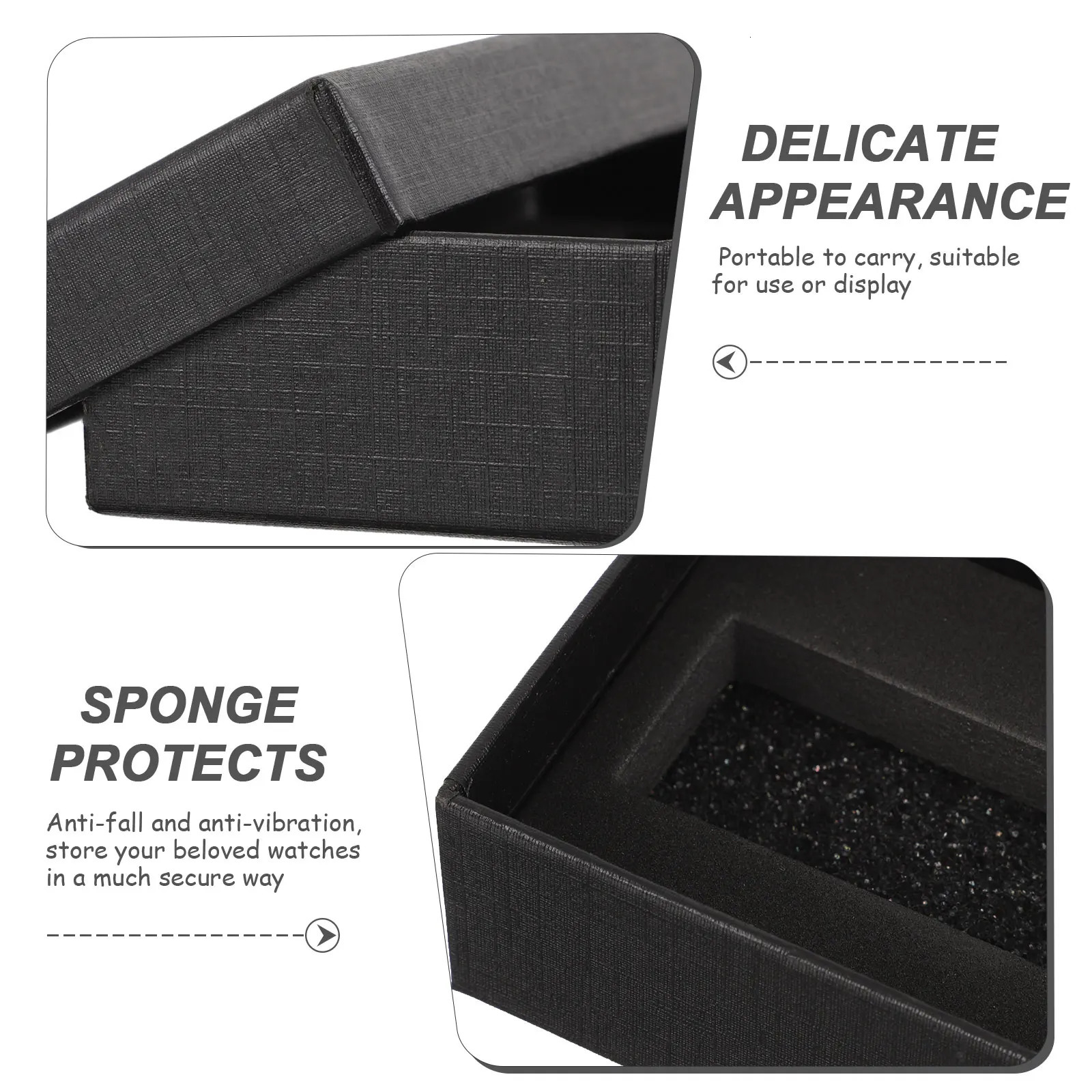 5pcs Single Watch Box Paper Wristwatch Display Case With Sponge Cushion Jewelry Gift Packaging Box Organizer 250819