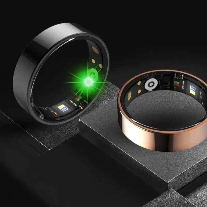 Men Women Smart Ring Sleep Heart Rate Tracker 5ATM Waterproof Long Battery Life Compatible with iPhone/Android Couple Rings W250819