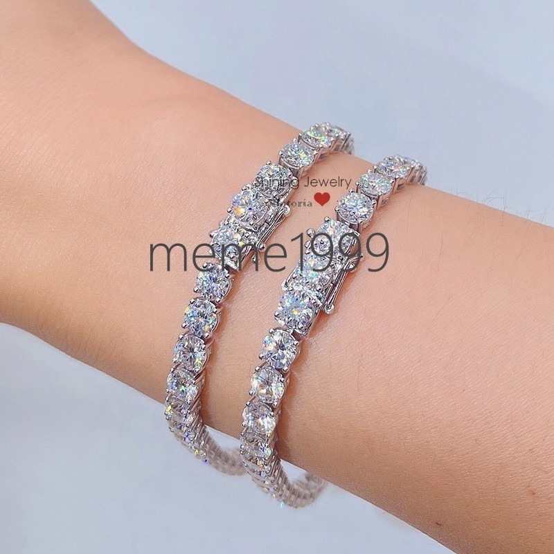 Ready to Ship 5mm 50 Points Hip Hop 10k Gold Moissanite Tennis Bracelet