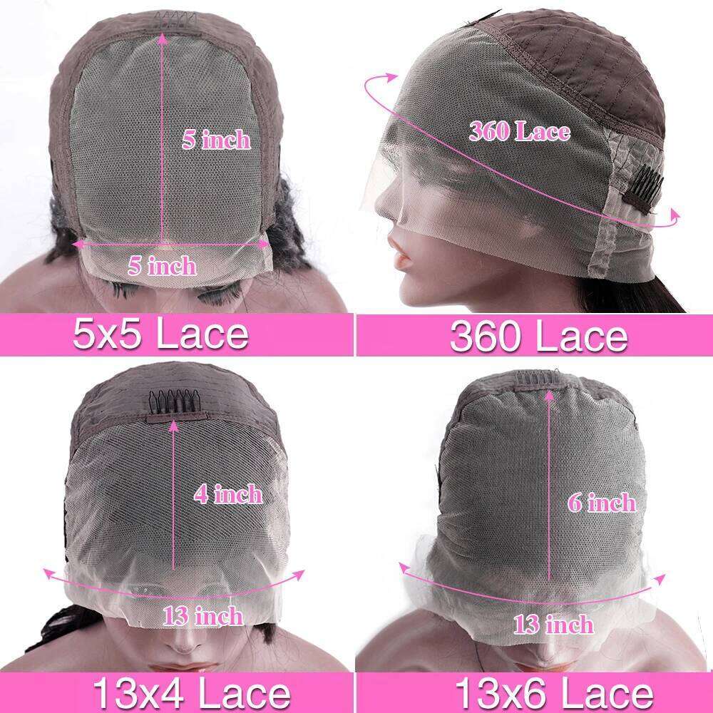 HD Transparent 13X4/13X6 Straight Front 5X5 Closure Wig Brazilian 360 Human Hair Lace Frontal Wigs For Black Women