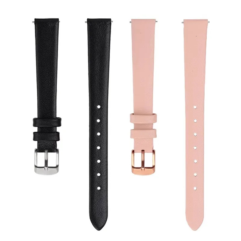 Soft Watch Band Womens Strap 6mm 8mm 10mm 12mm 15mm 18MM Small Size Width First Layer Cowhide Watch Bands Belt red white 250818