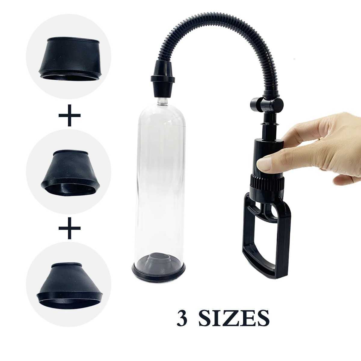3 Sizes Hand-Controlled Penis Pump Sucking Massage Masturbation Penis Head Stimulation Fun Flirtation Stimulation Adult Sex Toys XJ250819