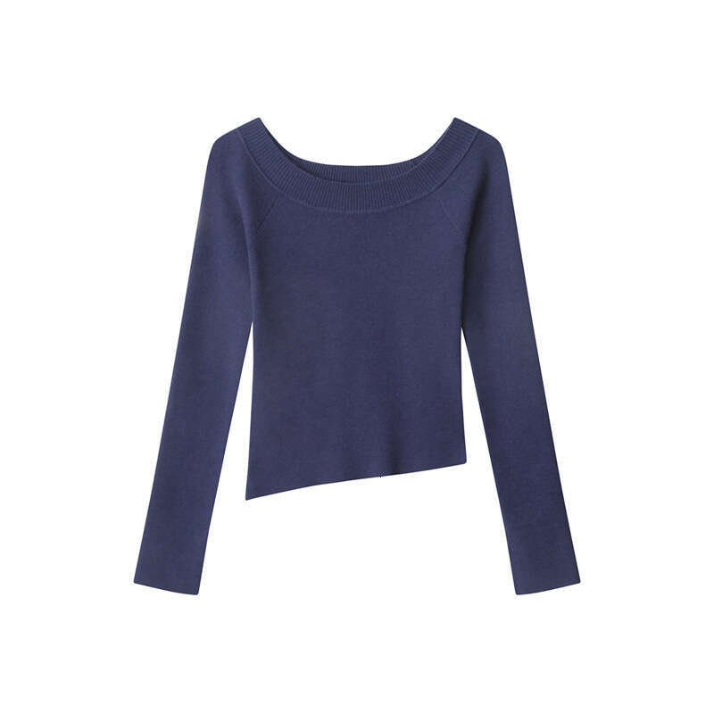 Off-Shoulder Design Knitted Sweater For Women, Autumn And Winter New Slim Fit Long Sleeve Hot Girl B5