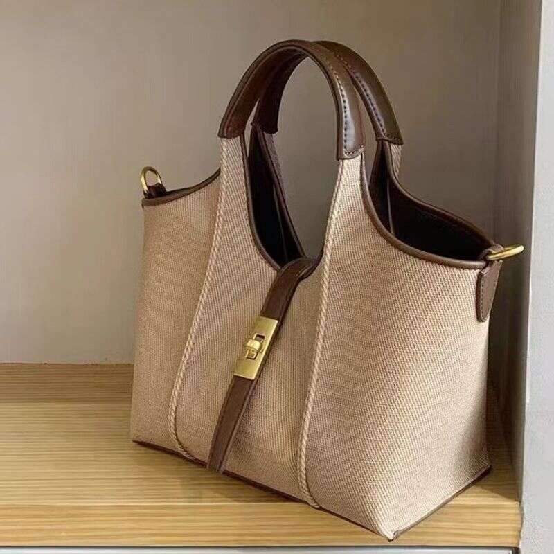High-end Basket Canvas For Women 2024 New Large Capacity Handbag Tote Crossbody Commuter Bag