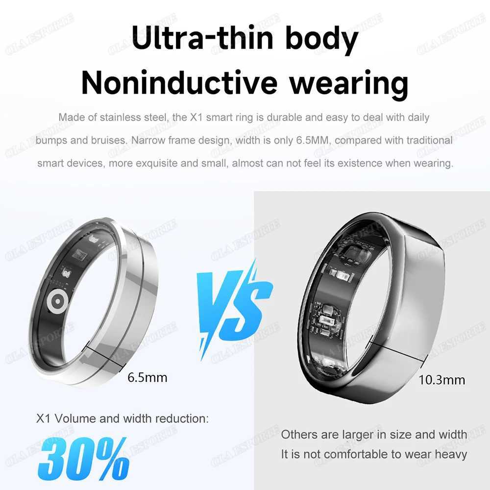 New Smart Ring Blood Pressure Heart Rate Monitoring Smart Ring IP68 5ATM Waterproof Multi-sport Mode Smart Ring 2025 Men Women W250819