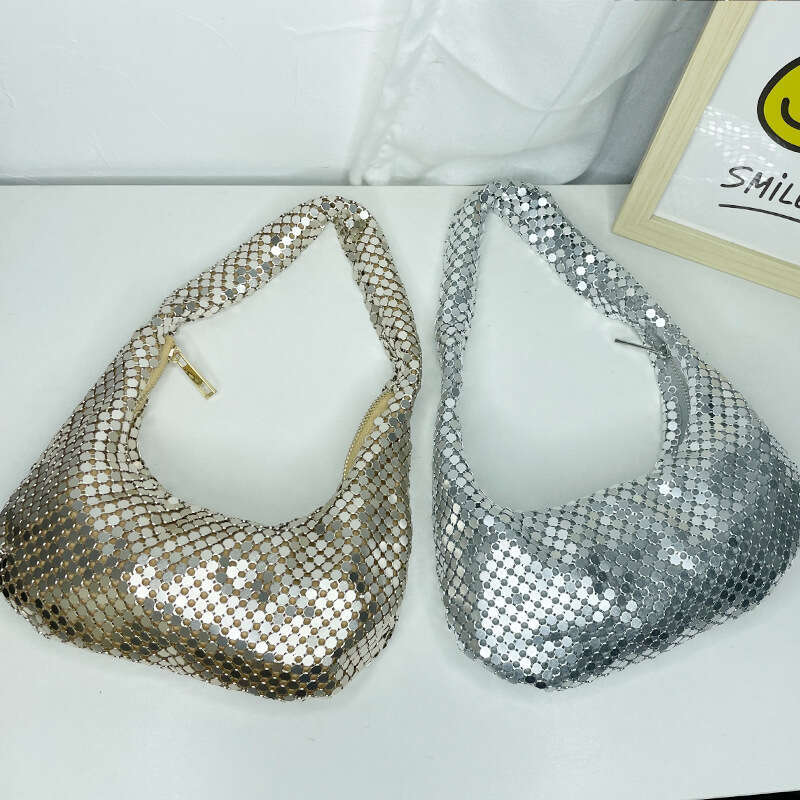Designer Bag Tote Bag Shoulder Bag Mesh Underarm High Grade Metallic Silver Aluminum Sheet Handheld Shoulder Women Evening Bag