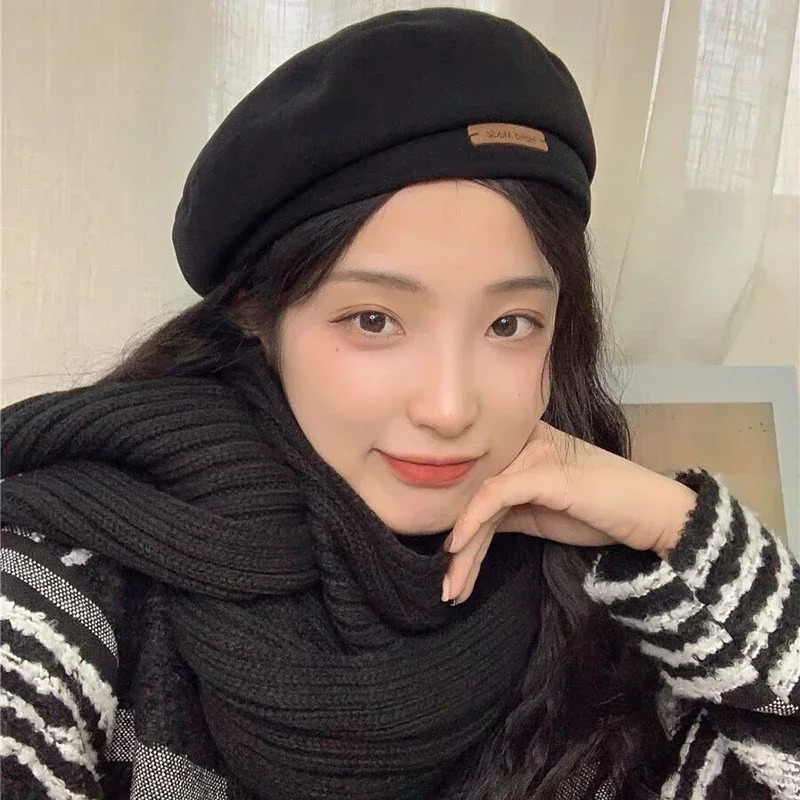 Autumn Winter Woolen Beret Women Retro British Painter Artist Caps Ladies Elegant Solid Color Panama Beret Hats Streetwear 250819