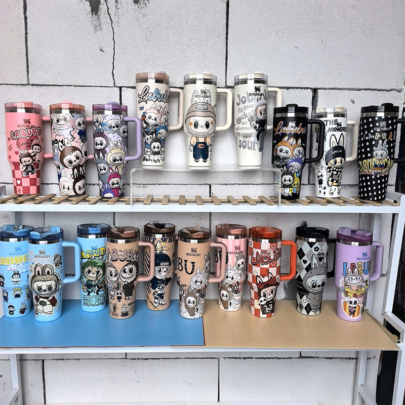 Labubu Thermos Cup Water Bottles Thermal Mug Zimomo Tnsulated Drinkware Tumblers Hip Flasks Vacuum Auto Mug Long-lasting Insulation Straw Designer Fas
