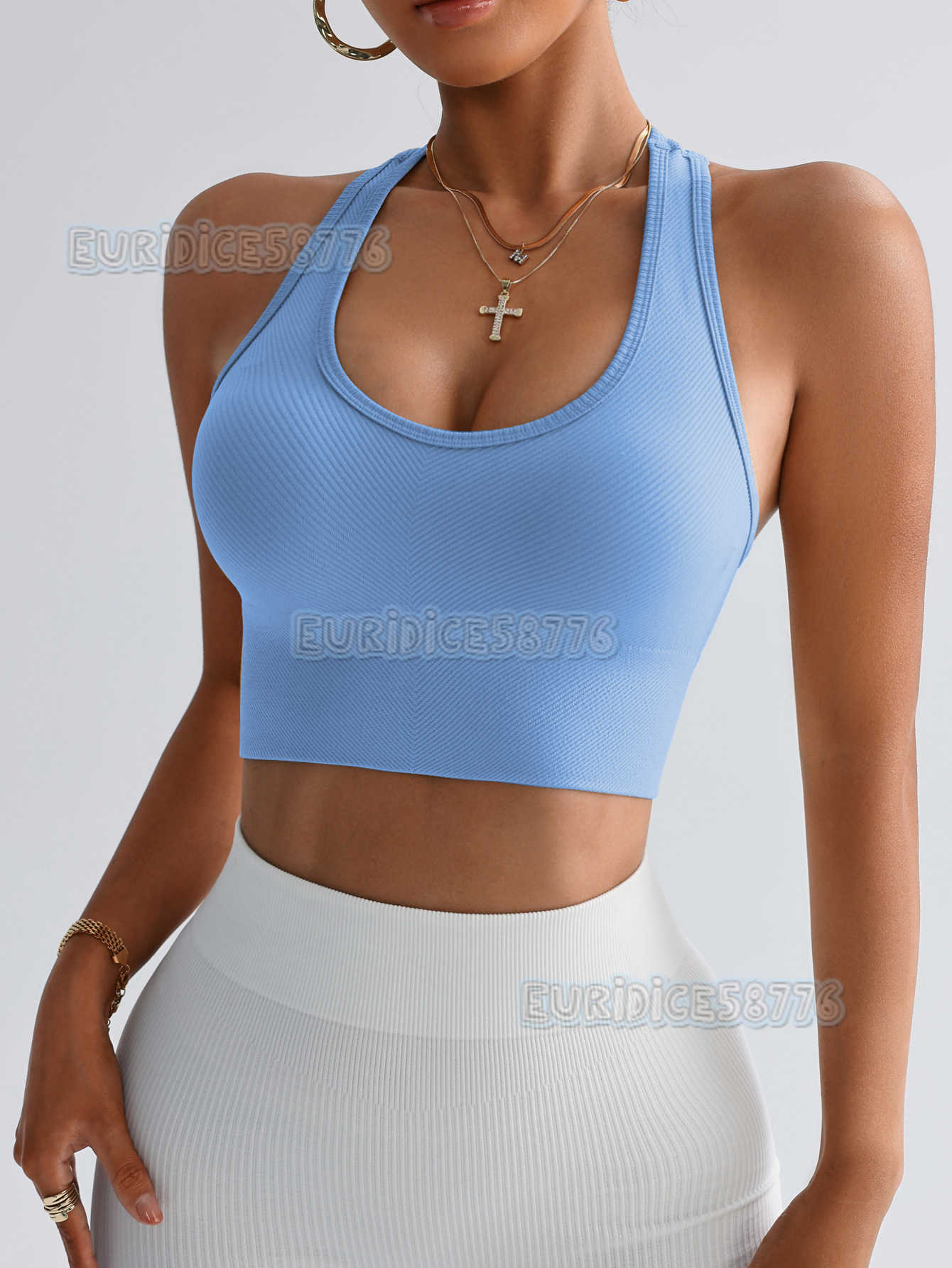 Sports Racerback Tank Top for Women Chest Pads Quick-dry Running Fitness Top Sleeveless Yoga Wear Breathable Vest for Outerwear H250819