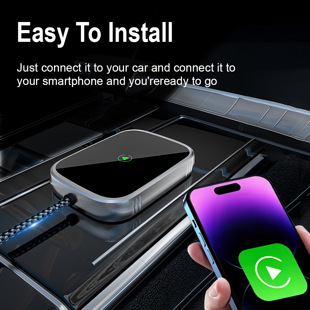 Wireless CarPlay Android Auto Ai Box, Plug & Play Dongle Converts Wired To Wireless, Vehicle Multimedia Upgrade, No Delay, 2in1 Car Accessories, K503