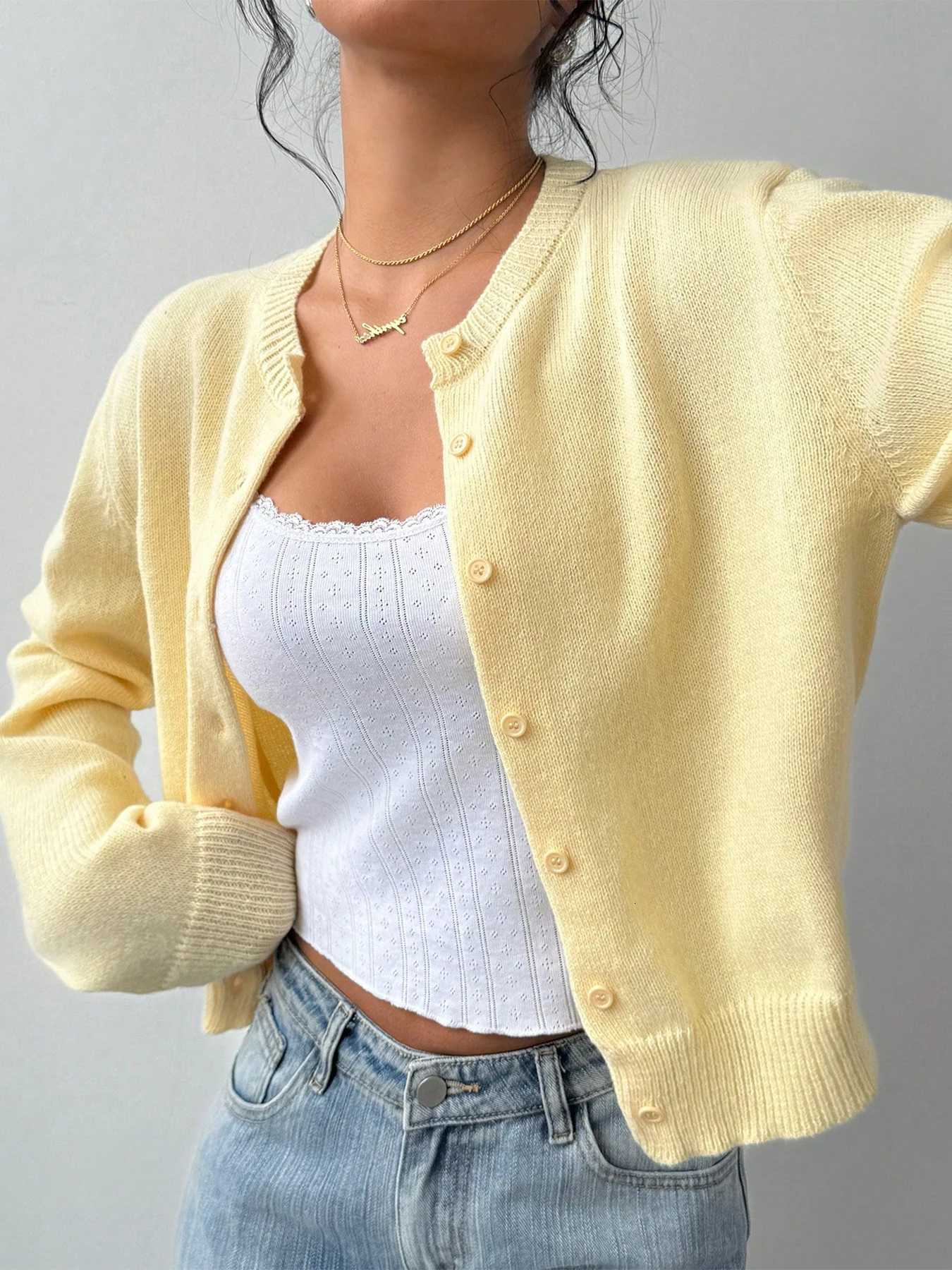 Autumn and Winter New Simple Plain Color Long Sweater Cardigan Knitted Sweater XJ250819