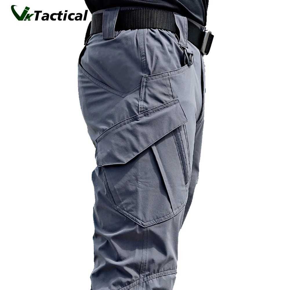 New Mens Tactical Pants Multiple Pocket Elasticity Military Urban Commuter Tactical Trousers Men Slim Fit Cargo Pants 5XL W250819