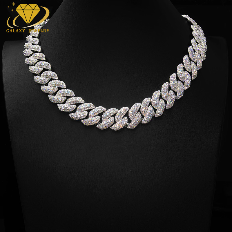 16MM Custom 925 Sterling Silver Iced Out Moissanite Necklace Has GRA Certificate Diamond Cuban Link Chain Hip Hop Jewelry