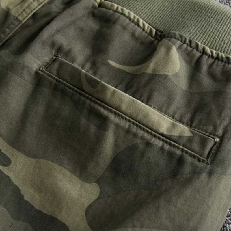2025 Summer New Washed and Aged Pure Cotton Personalized Camouflage Elastic Waist Drawstring Summer Mens Shorts Casual Shorts W250819