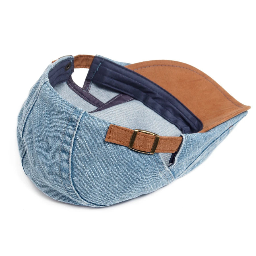 Denim Cotton sboy Cap Women Patchwork Brown Soft Beret Men Flat Visor Hat Vintage For Spring Autumn Summer Casual Adjustable 250814