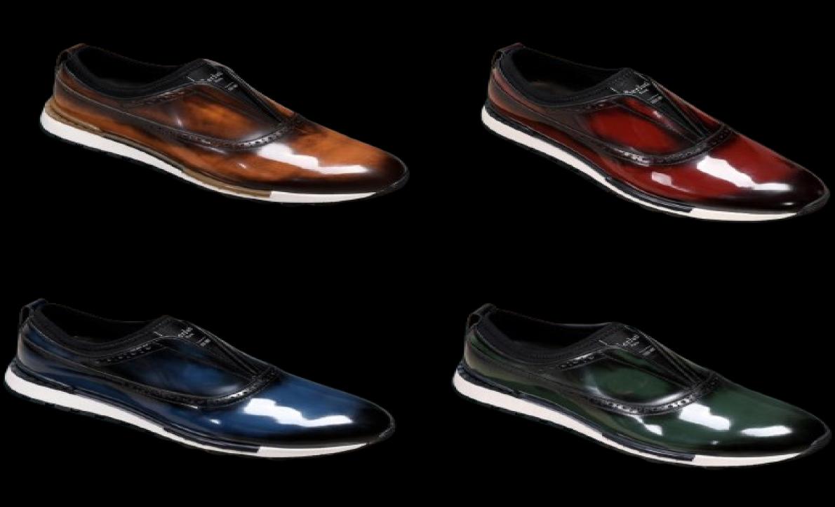 2022 Handmade Sneaker leather shoes Hand stitch Scritto Top Quality Mens Casual Fast Track Slip On1400415