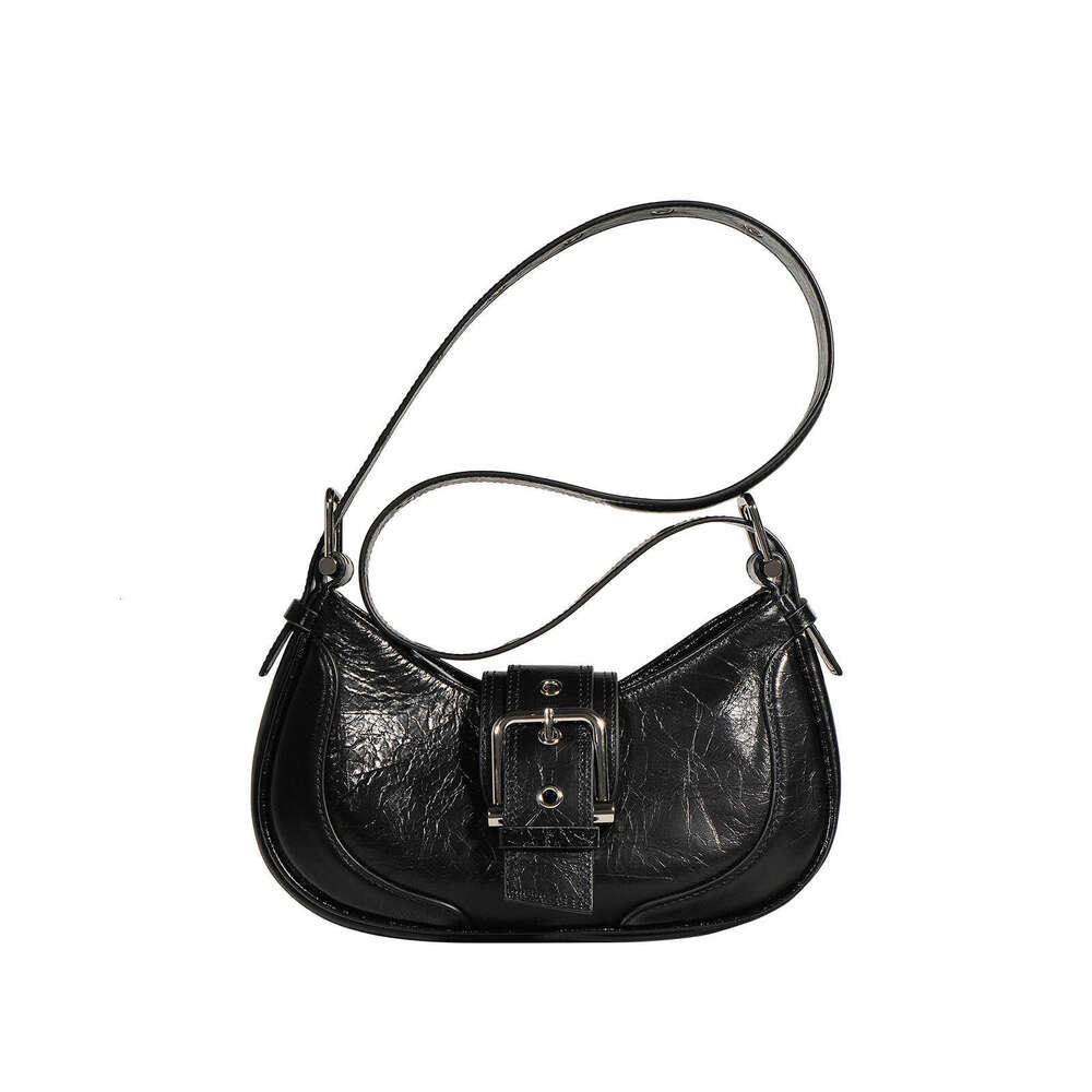 New Korean Version Niche Motorcycle Texture Baguette Underarm Versatile Ins Style Shoulder Bag for Women