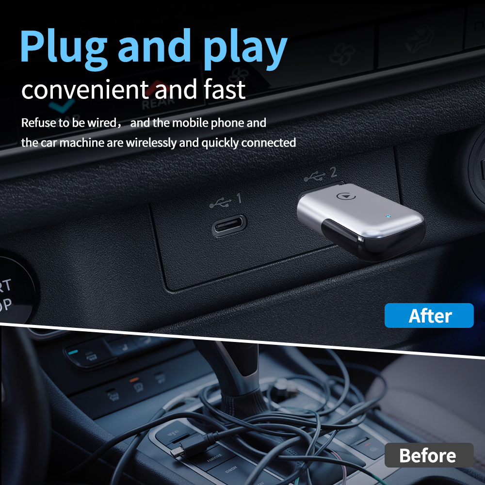 KOWANKIT Wireless CarPlay Android Auto AI Box, Plug & Play Dongle Converts Wired To Wireless, Vehicle Multimedia Upgrade, No Delay, 2in1 Car Accessori