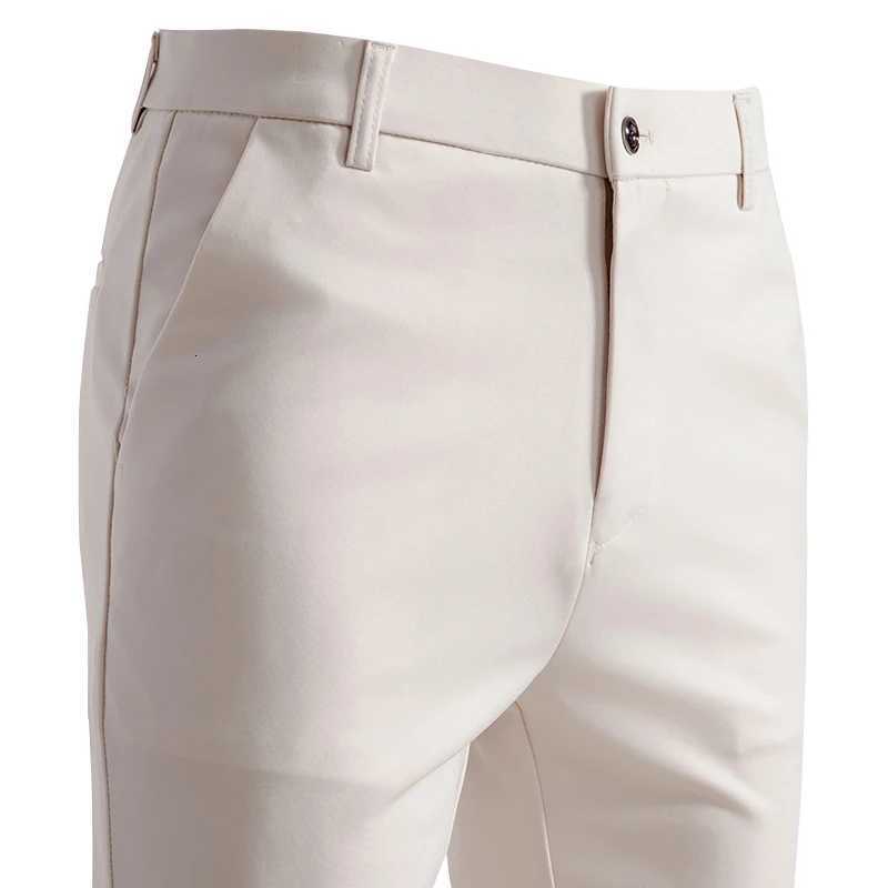 Mens Elastic Slim Fit Khaki Trousers Casual Pants Classic Fashion Suit Sports Pants Spring Summer W250819