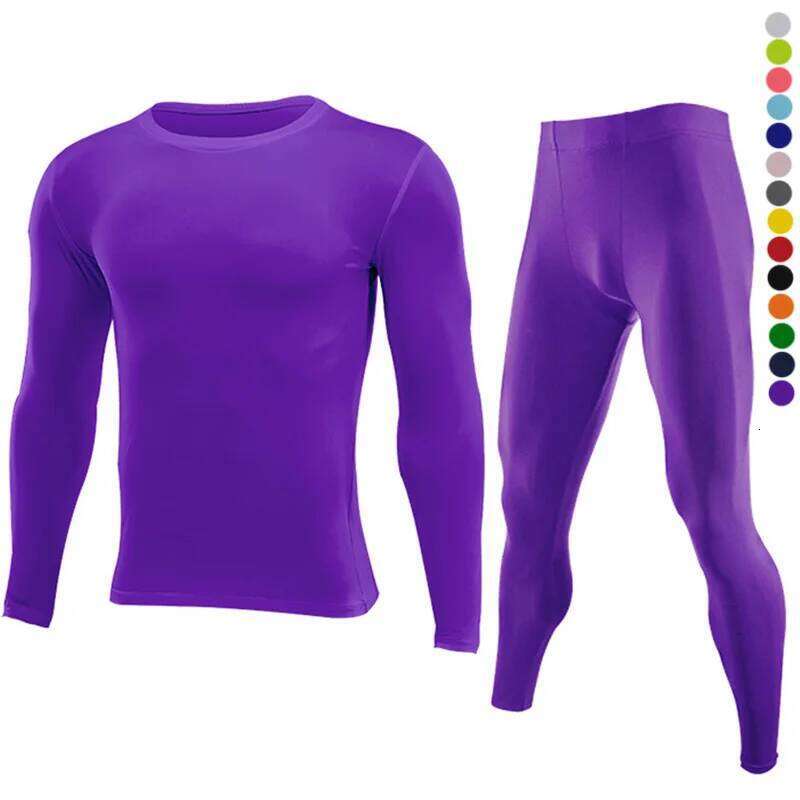 Men Tracksuits GYM Fiess Long Tee + Leggings Tights Men's Sport Running Set Jogging Skiing Basketball Football Clothes Suit B8