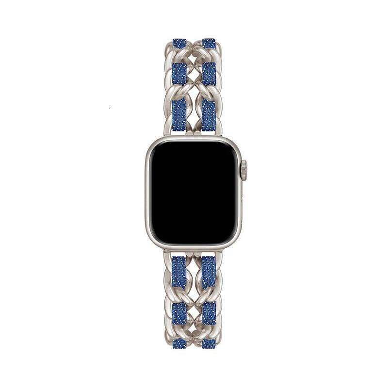 Metal Chain Apple Watch Band for iWatch Series 9 Ultra 8 7 SE 6 5 40mm 41mm 42mm 44mm 45mm 46mm - view 8
