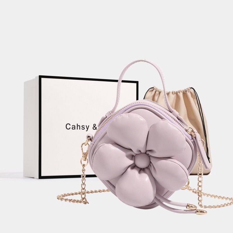 Free Shipping Designer New Soft Faced Fashion Women's Handbag With Floral Chain Single Shoulder Crossbody Bag Urban Simple Leisure Commuting Smal