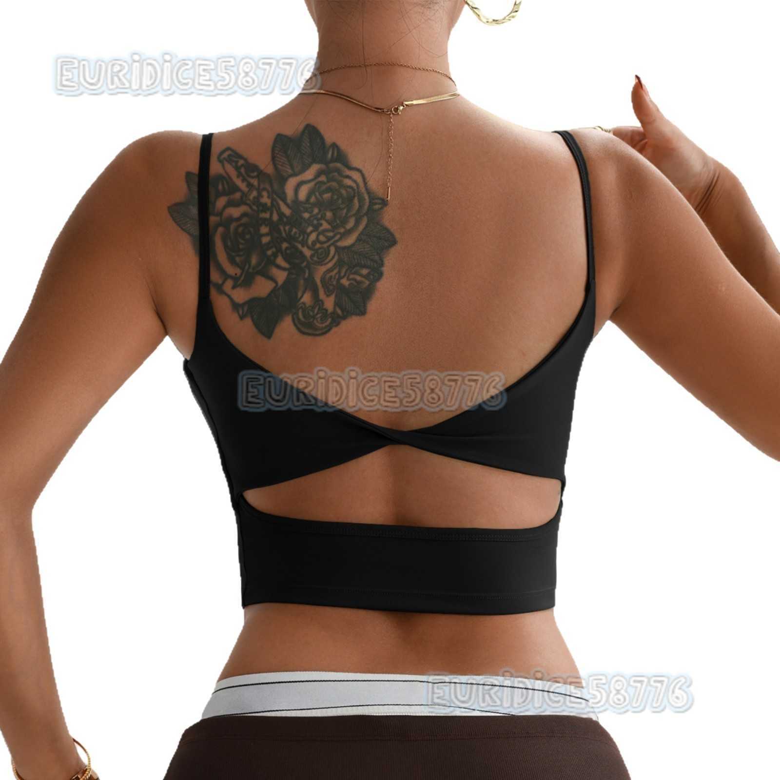 One-piece Sports Bra Fitness Yoga Top Vest Running Training Pilates Backless Bra Camisole Summer H250819