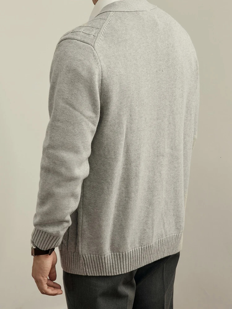 Mens Cable Knit Sweater Korean Autumn Winter Casual Cardigan VNeck Solid Color Outwear Coat Fashion Streetwear 250819