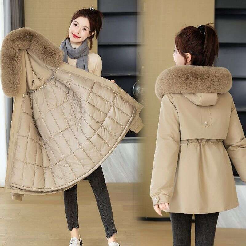 Women's Clothing new off season with detachable liner cotton padded jacket thick winter coat