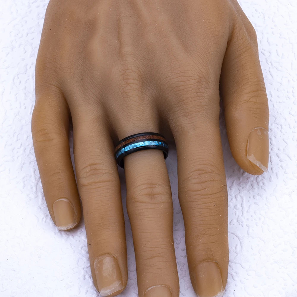 20Pcs/Lot Fashion Wood Grain Stainless Steel Rings For Women Male Quality Engagement Jewelry Party Accessorie Wholesale 250815