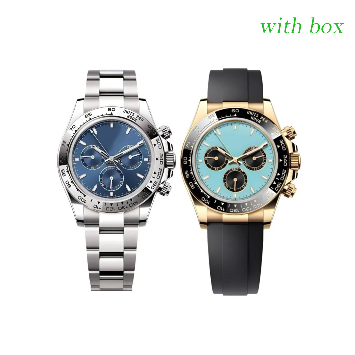 Mens 40MM Automatic Watch Ceramics dial 904L Stainless Steel/Rubber Strap Wristwatches Sapphire glass Luminous Watch With box and paper
