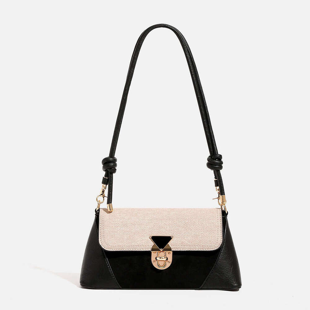 French Style Color-Block Underarm for Women 2025 New High-End Commuter Baguette Shoulder Bag