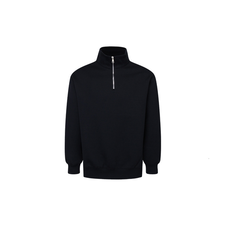 Solid color stand-up collar heavyweight sweater men's and women's spring and autumn casual loose sweatshirt half-zip jacket hot-sale product