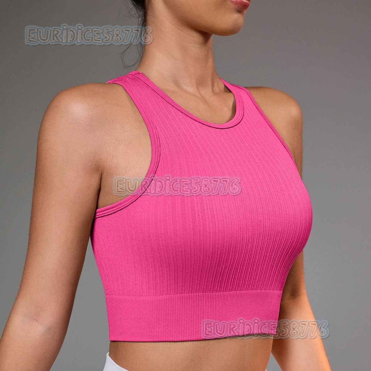 New Yoga Vest Double Vertical Stripe Vest White High-end Yoga Breathable Quick-dry Sports Running Fitness Wear for Women H250819