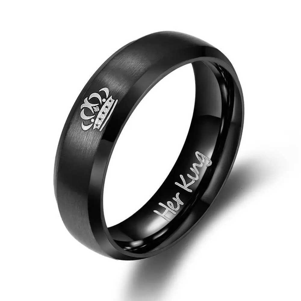 VOJO Fashion Stainless Steel Couple Ring Her King His Queen for Loves Wedding Rings Anniversary Valentines Day Gifts W250819