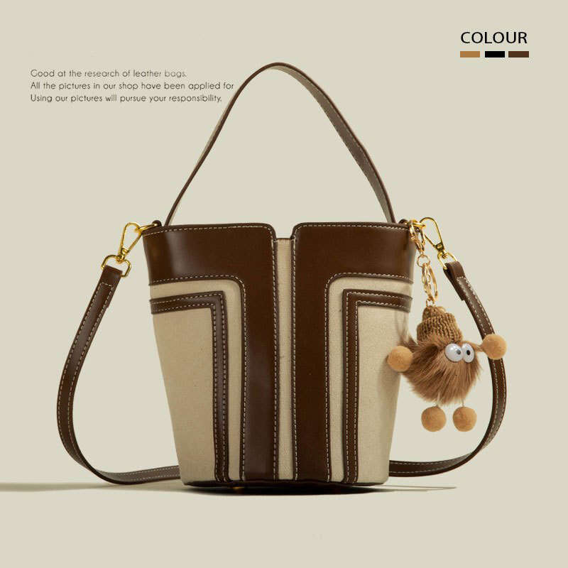 This Year's Trend Large Capacity 2025 New Style Color-Block Handbag Spring Summer Shoulder Crossbody Bag