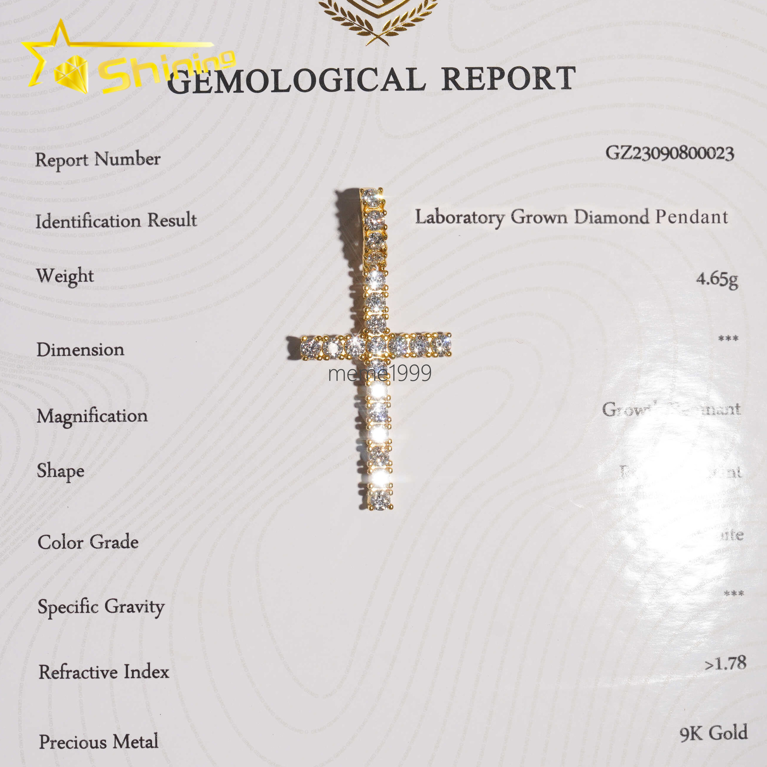 New Arrivals Lab Diamonds Cross Pendant Fashion Jewelry Necklaces 10K Solid Gold Fine Jewelry Lab Grown Diamonds Cross Charms